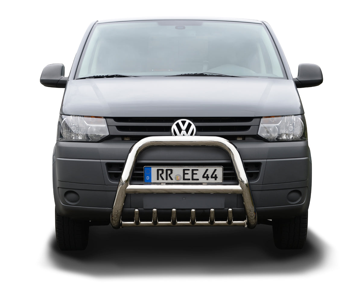 STAINLESS STEEL BULLBAR WITH SKID PLATE SUITABLE FOR VW T5 (2003-2015)
