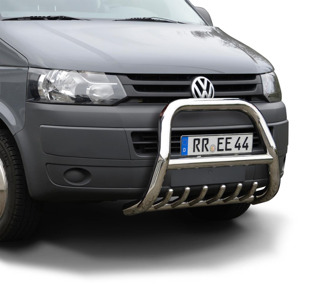 STAINLESS STEEL BULLBAR WITH SKID PLATE SUITABLE FOR VW T5 (2003-2015)