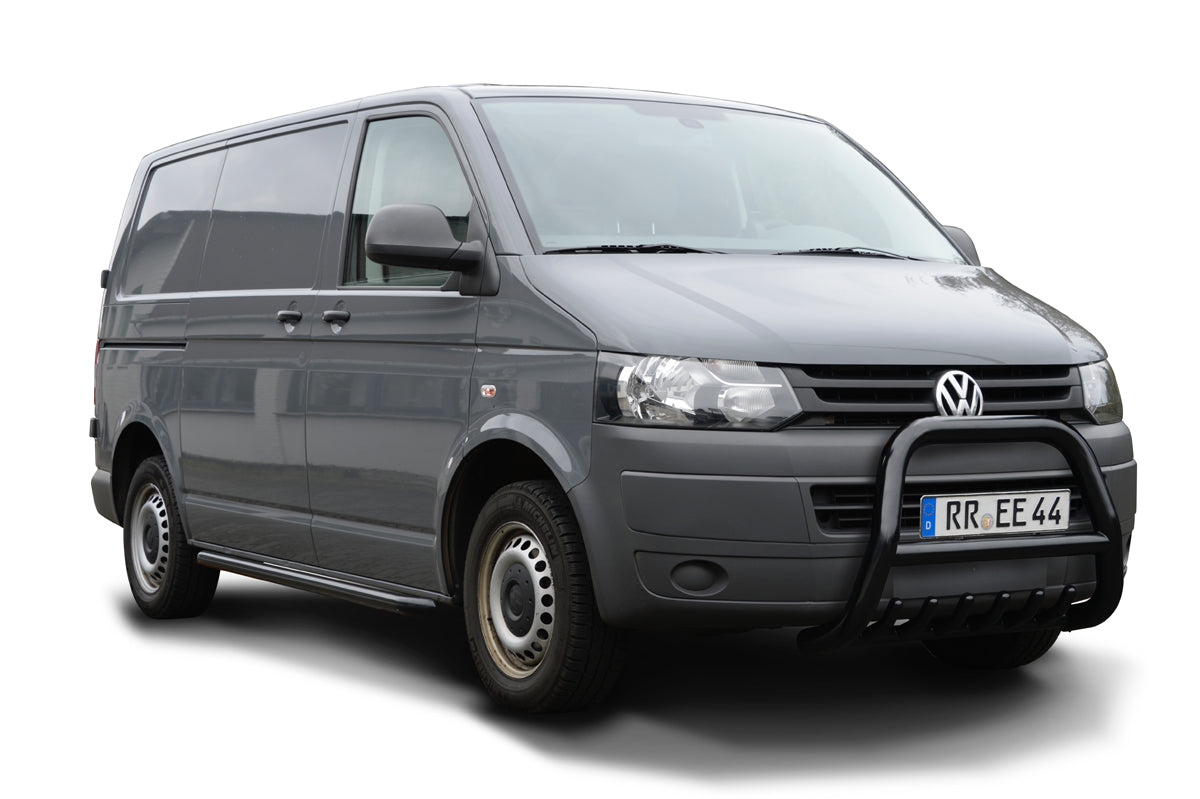BLACK POWDER COATED BULLBAR WITH SKID PLATE SUITABLE FOR VW T5 (2003-2015)