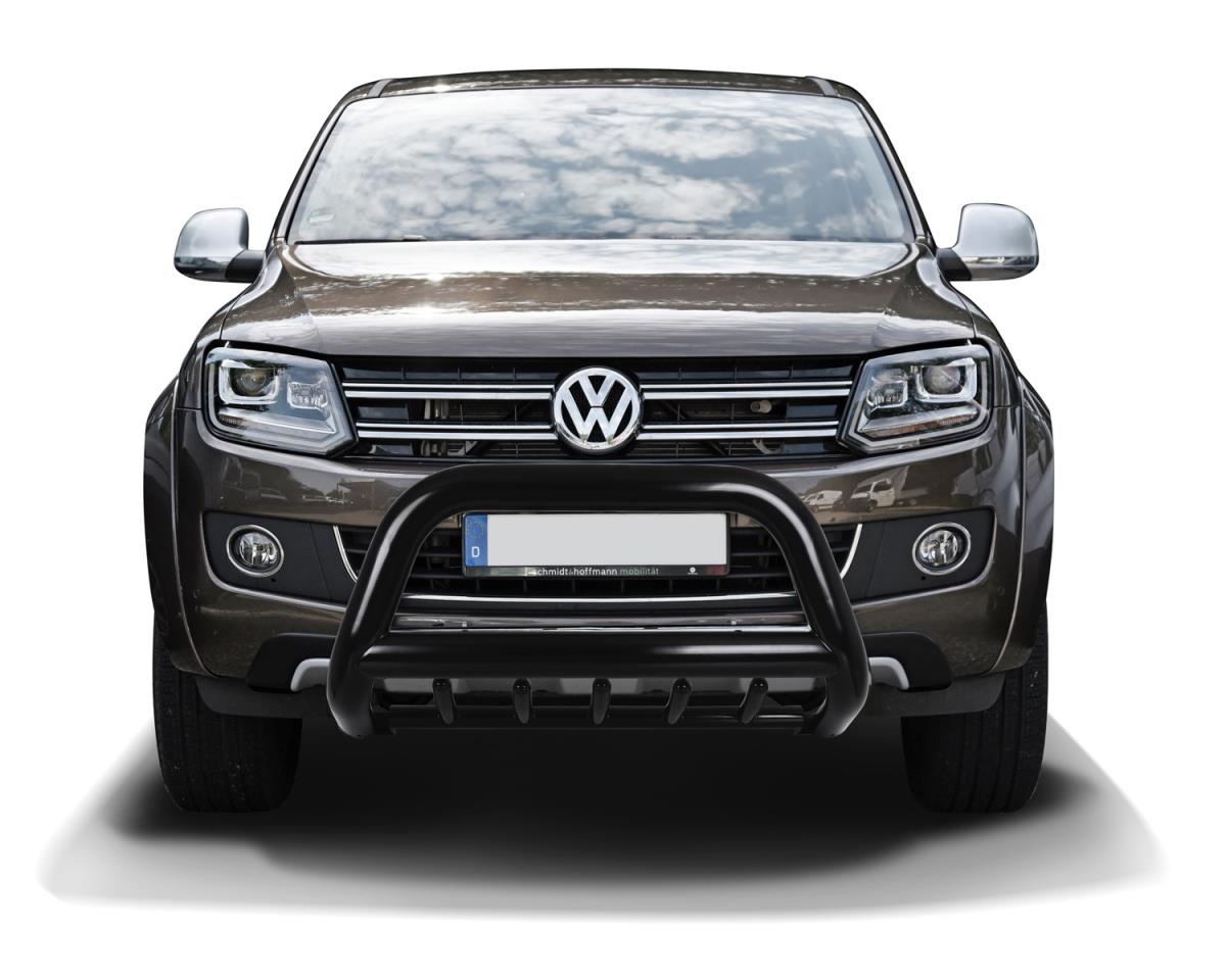 Black powder coated bullbar + underride protection VW Amarok