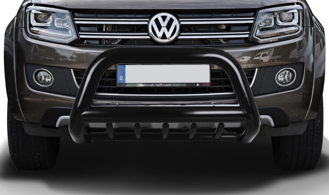Black powder coated bullbar + underride protection VW Amarok