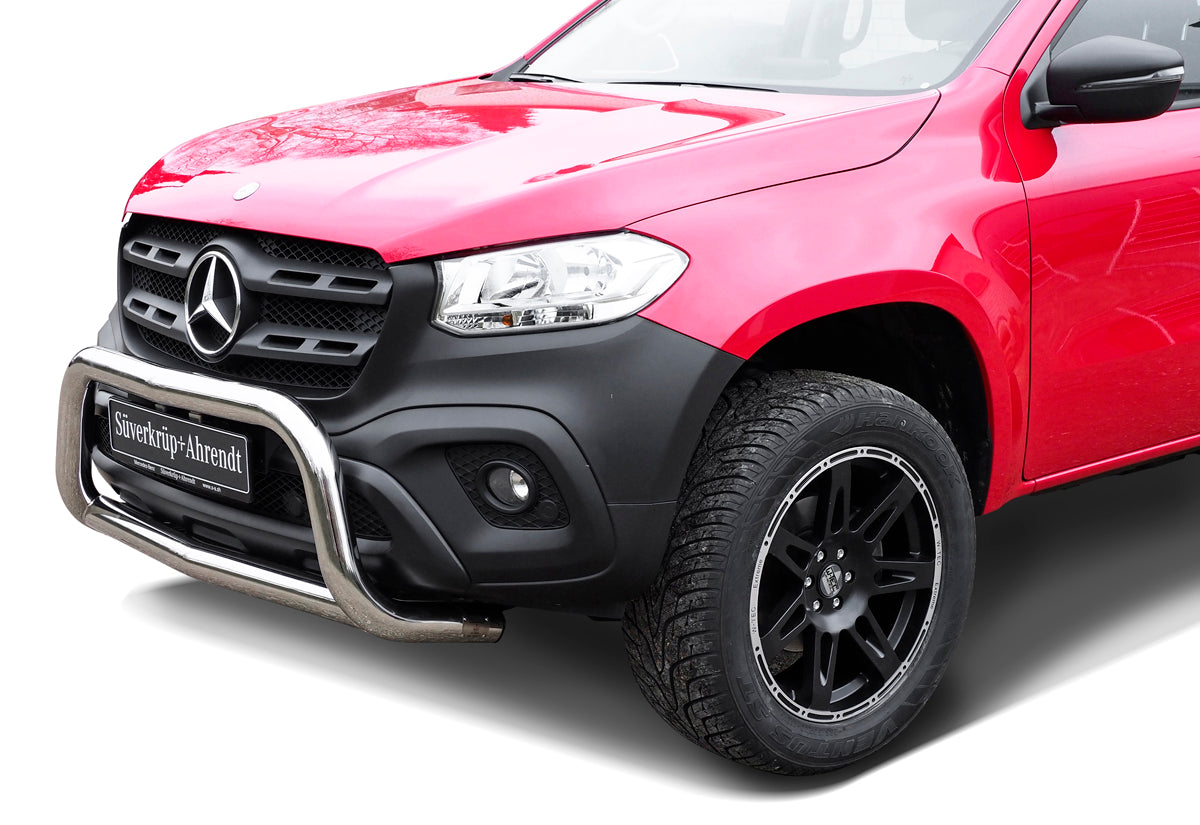 STAINLESS STEEL BULLBAR WITH SKID PLATE SUITABLE FOR MERCEDES-BENZ X-CLASS (2017-2020)