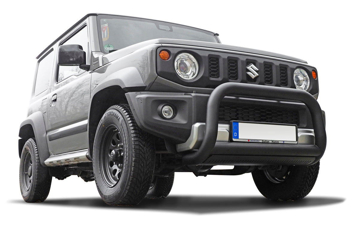 BLACK POWDER COATED BULLBAR WITH SKID PLATE SUITABLE FOR SUZUKI JIMNY GJ (07/2018-)
