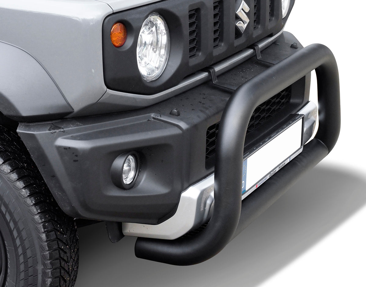 BLACK POWDER COATED BULLBAR WITH SKID PLATE SUITABLE FOR SUZUKI JIMNY GJ (07/2018-)