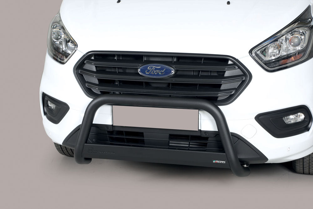 Black powder coated frontbar for Ford Transit Custom (2018-2023)