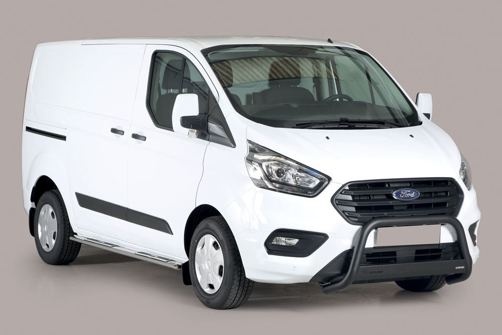 Black powder coated frontbar for Ford Transit Custom (2018-2023)