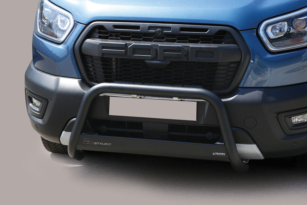 Black powder coated frontbar for Ford Transit (2020-)