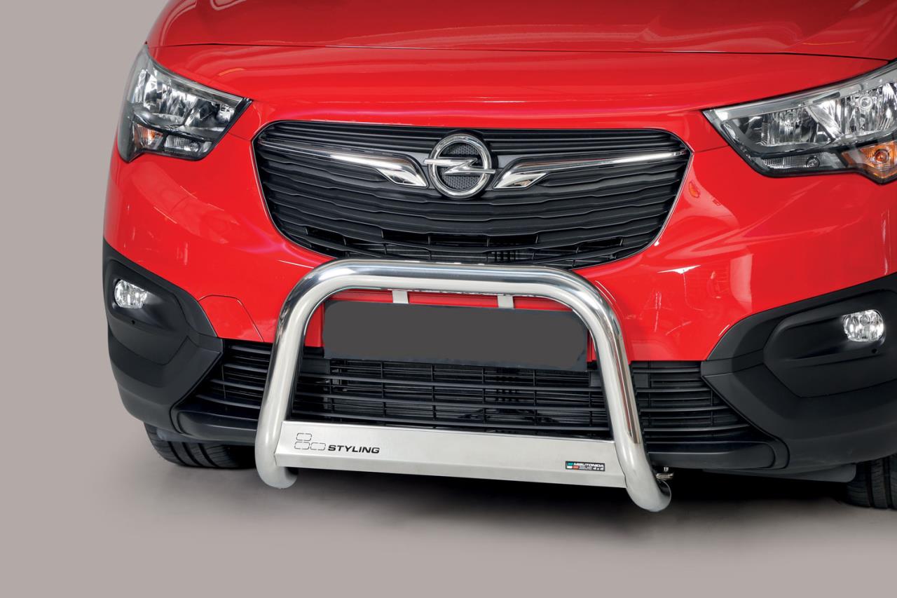 STAINLESS STEEL BULLBAR Ø 63 MM SUITABLE FOR OPEL COMBO (2018-2023)