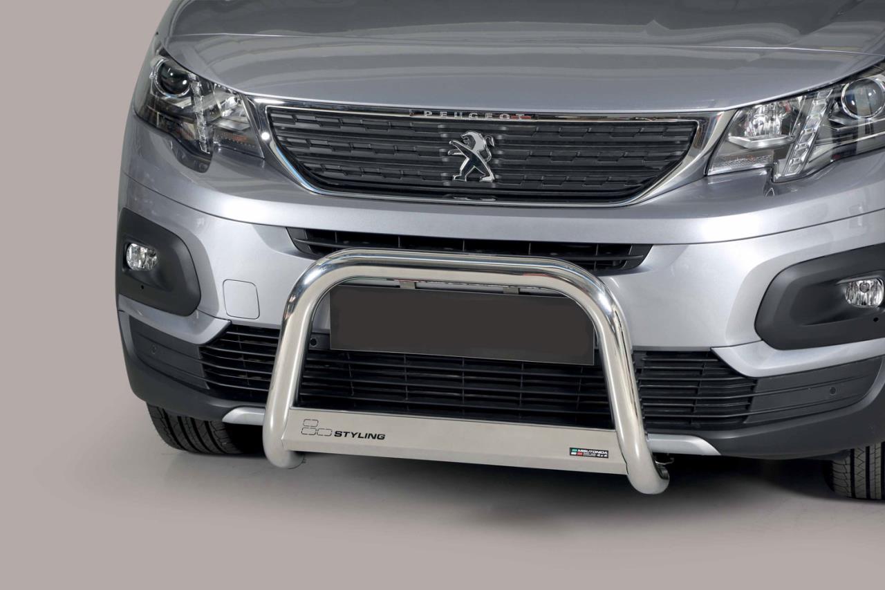 STAINLESS STEEL BULLBAR Ø 63 MM SUITABLE FOR PEUGEOT RIFTER (2018-)