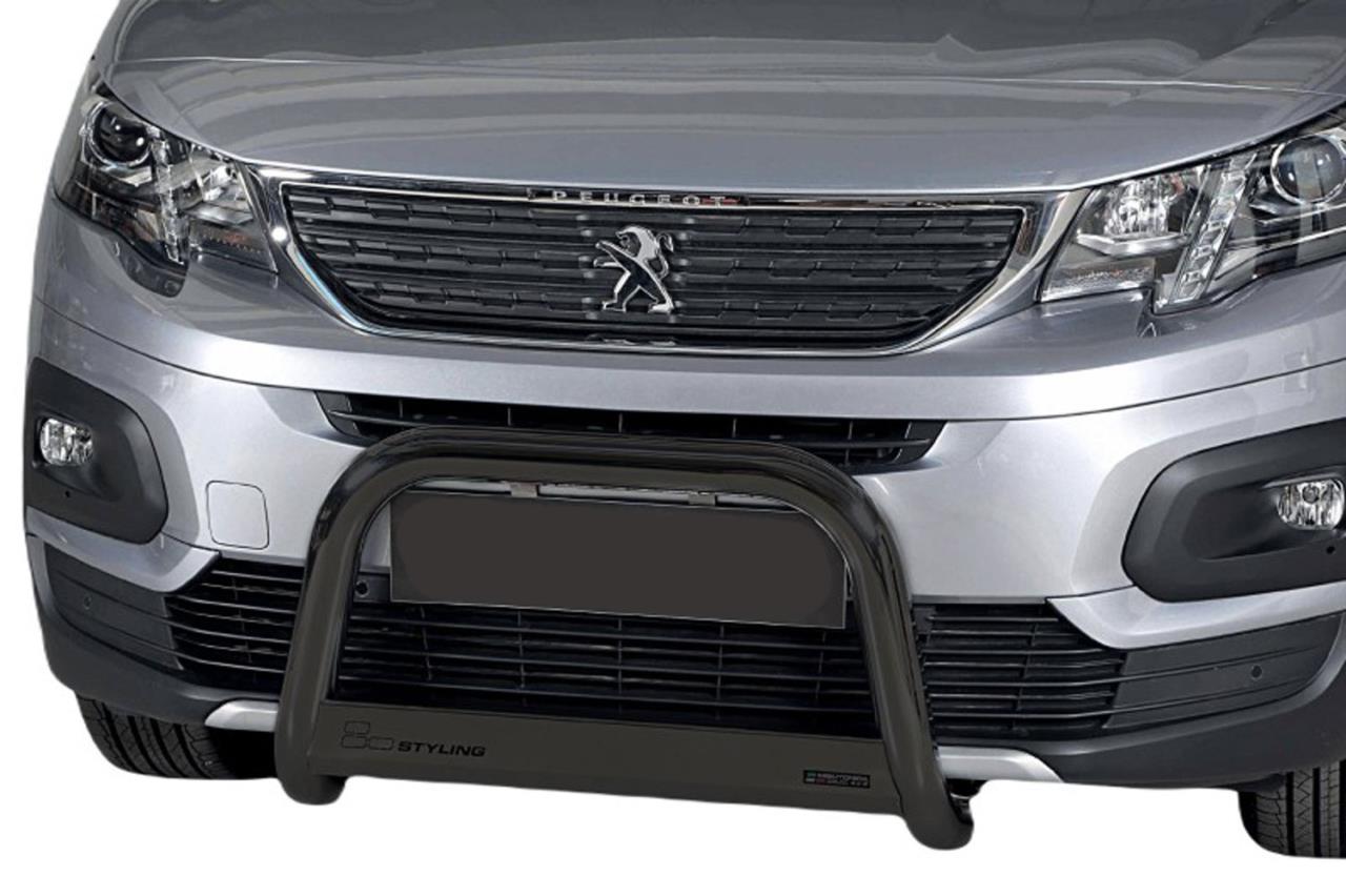 Black bullbar Ø 63 mm suitable for Peugeot Rifter (2018-)