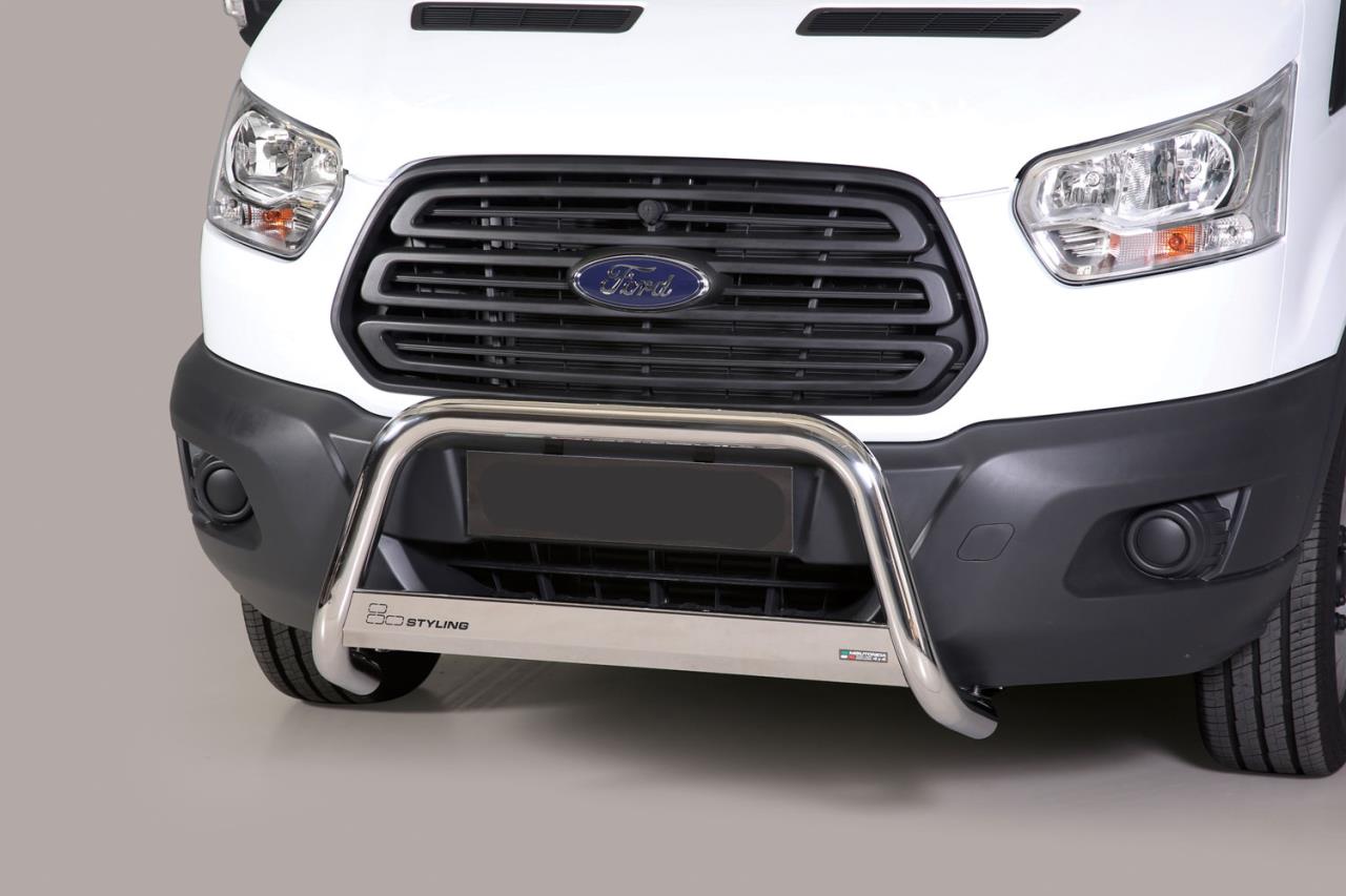STAINLESS STEEL BULLBAR Ø 63 MM SUITABLE FOR FORD TRANSIT (2014-2024)