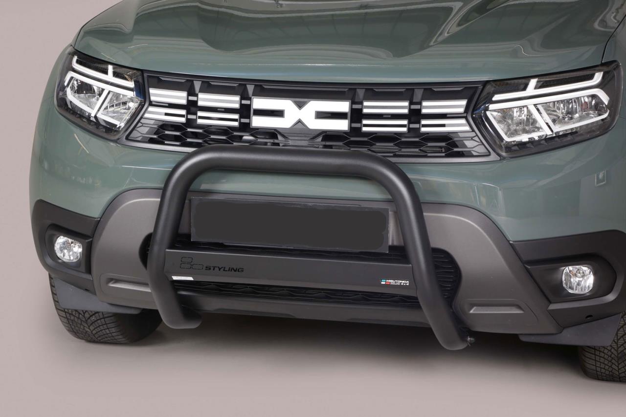 BLACK BULLBAR Ø 63 MM SUITABLE FOR DACIA DUSTER (2021-2023)