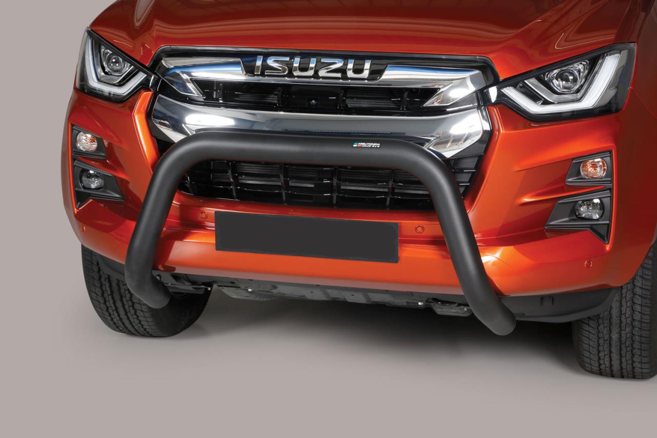 BLACK BULLBAR Ø 76 MM SUITABLE FOR ISUZU D-MAX (2020-2023)