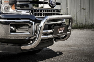 Zoomed image of a bullbar on a gen. 13 Ford F150