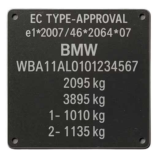 Manufacturers plate
